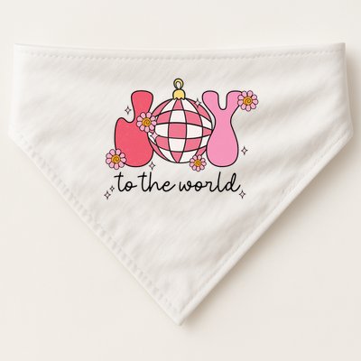 Joy To The World Cute Disco Holiday USA-Made Doggie Bandana