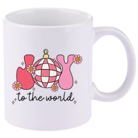 Joy To The World Cute Disco Holiday 11oz C Handle Ceramic Mug
