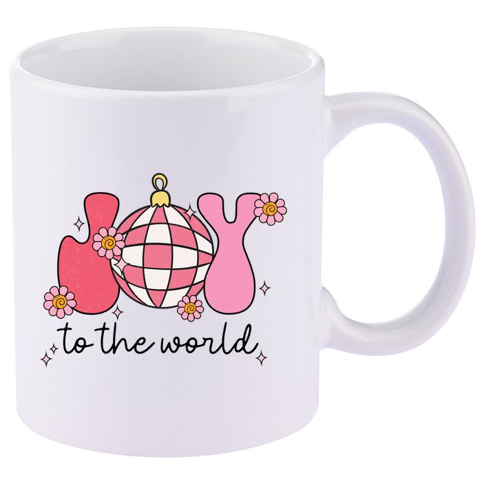 Joy To The World Cute Disco Holiday 11oz C Handle Ceramic Mug