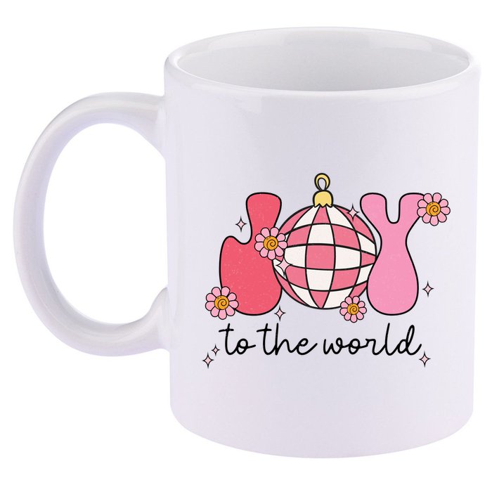 Joy To The World Cute Disco Holiday 11oz C Handle Ceramic Mug
