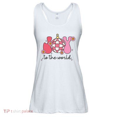 Joy To The World Cute Disco Holiday Ladies Essential Flowy Tank