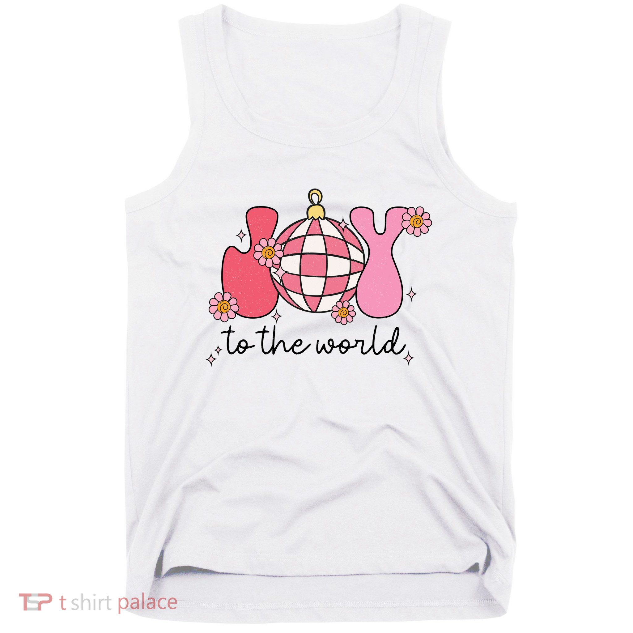 Joy To The World Cute Disco Holiday Tank Top