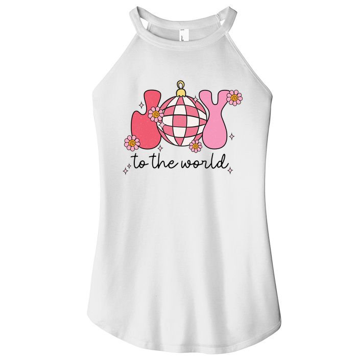 Joy To The World Cute Disco Holiday Women's Perfect Tri Rocker Tank