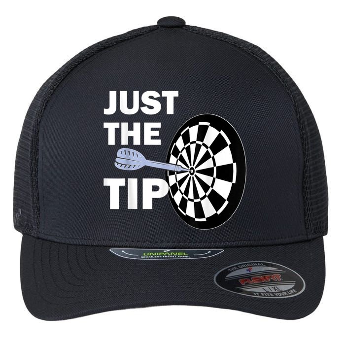 Just The Tip Please Darts Dart Player Team League Gift Flexfit Unipanel Trucker Cap