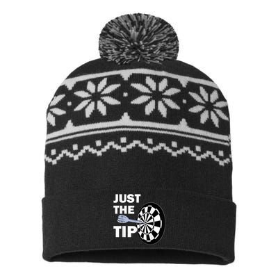 Just The Tip Please Darts Dart Player Team League Gift USA-Made Snowflake Beanie