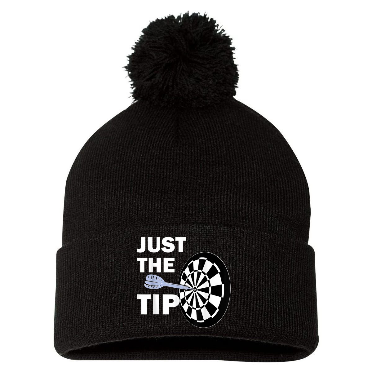 Just The Tip Please Darts Dart Player Team League Gift Pom Pom 12in Knit Beanie