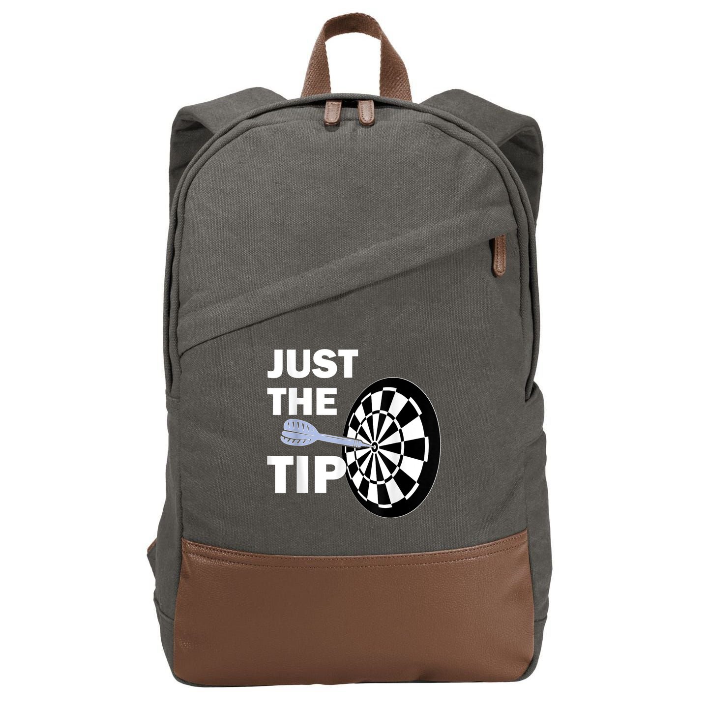 Just The Tip Please Darts Dart Player Team League Gift Cotton Canvas Backpack