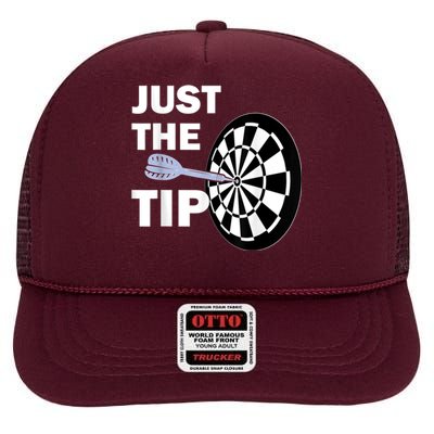 Just The Tip Please Darts Dart Player Team League Gift High Crown Mesh Back Trucker Hat