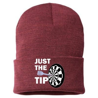 Just The Tip Please Darts Dart Player Team League Gift Sustainable Knit Beanie