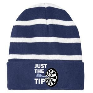 Just The Tip Please Darts Dart Player Team League Gift Striped Beanie with Solid Band