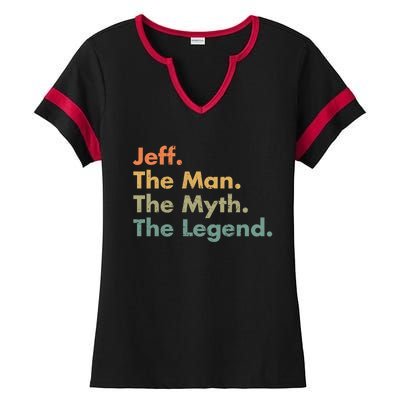 Jeff The The Myth The Legend Dad Grandpa Cool Gift Ladies Halftime Notch Neck Tee