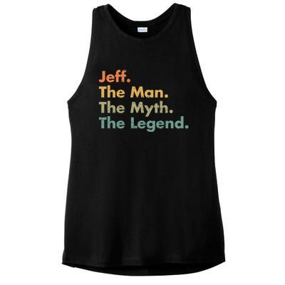 Jeff The The Myth The Legend Dad Grandpa Cool Gift Ladies PosiCharge Tri-Blend Wicking Tank