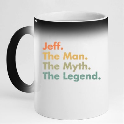 Jeff The The Myth The Legend Dad Grandpa Cool Gift 11oz Black Color Changing Mug