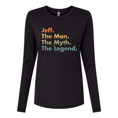 Jeff The The Myth The Legend Dad Grandpa Cool Gift Womens Cotton Relaxed Long Sleeve T-Shirt