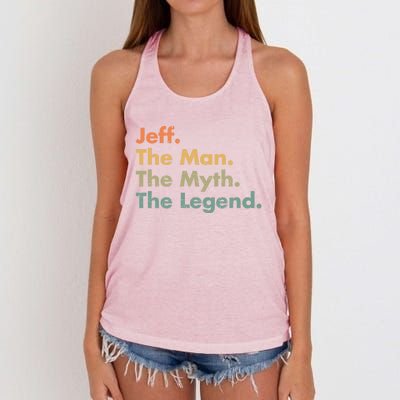 Jeff The The Myth The Legend Dad Grandpa Cool Gift Women's Knotted Racerback Tank