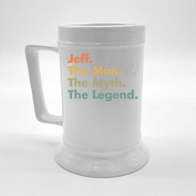 Jeff The The Myth The Legend Dad Grandpa Cool Gift Beer Stein