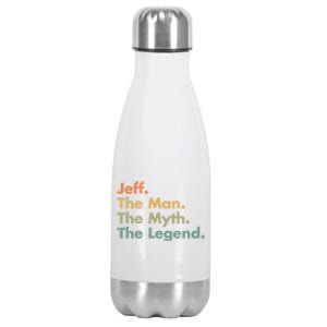 Jeff The The Myth The Legend Dad Grandpa Cool Gift Stainless Steel Insulated Water Bottle