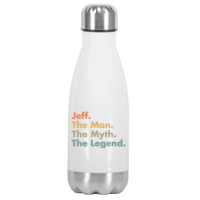 Jeff The The Myth The Legend Dad Grandpa Cool Gift Stainless Steel Insulated Water Bottle