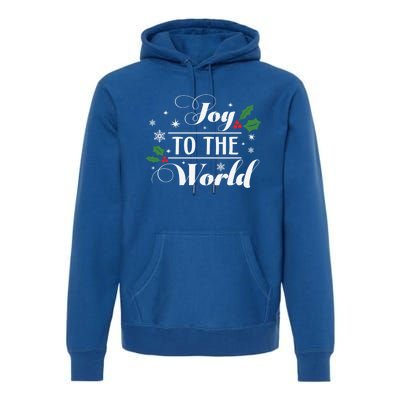 Joy To The World Snowflake Christmas Gift Premium Hoodie