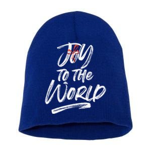 Joy To The World Holiday Design Gift Christmas Gift Short Acrylic Beanie