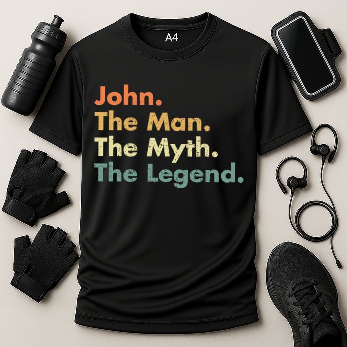 John The The Myth The Legend Dad Grandpa Gift Cooling Performance Crew T-Shirt
