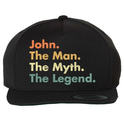 John The The Myth The Legend Dad Grandpa Gift Wool Snapback Cap