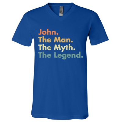 John The The Myth The Legend Dad Grandpa Gift V-Neck T-Shirt