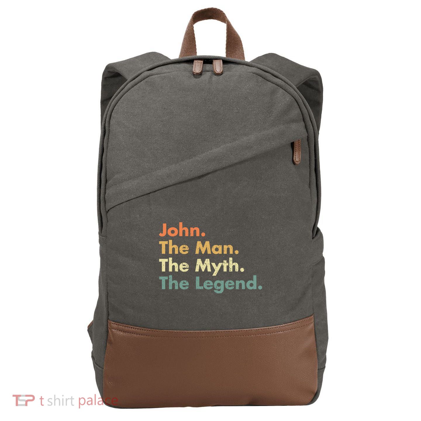 John The The Myth The Legend Dad Grandpa Gift Cotton Canvas Backpack