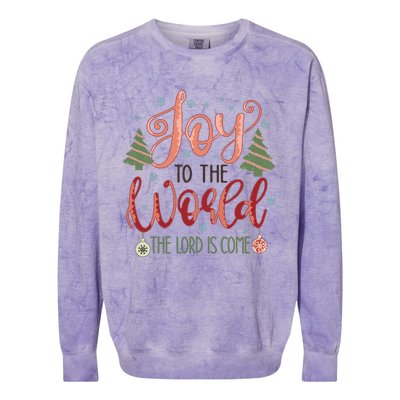 Joy To The World The Lord Is Come Christian Retro Christmas Religious Colorblast Crewneck Sweatshirt