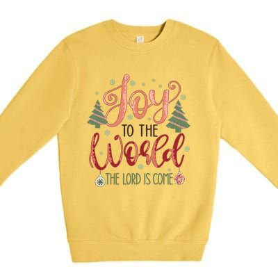 Joy To The World The Lord Is Come Christian Retro Christmas Religious Premium Crewneck Sweatshirt