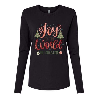 Joy To The World The Lord Is Come Christian Retro Christmas Religious Womens Cotton Relaxed Long Sleeve T-Shirt