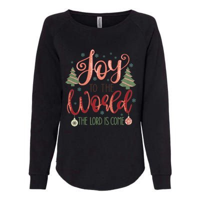 Joy To The World The Lord Is Come Christian Retro Christmas Religious Womens California Wash Sweatshirt