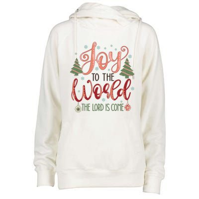 Joy To The World The Lord Is Come Christian Retro Christmas Religious Womens Funnel Neck Pullover Hood