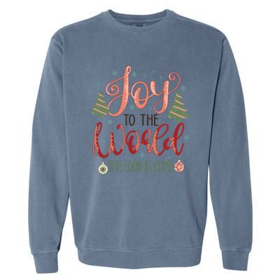 Joy To The World The Lord Is Come Christian Retro Christmas Religious Garment-Dyed Sweatshirt