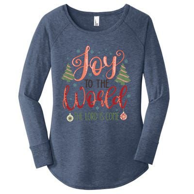 Joy To The World The Lord Is Come Christian Retro Christmas Religious Women's Perfect Tri Tunic Long Sleeve Shirt