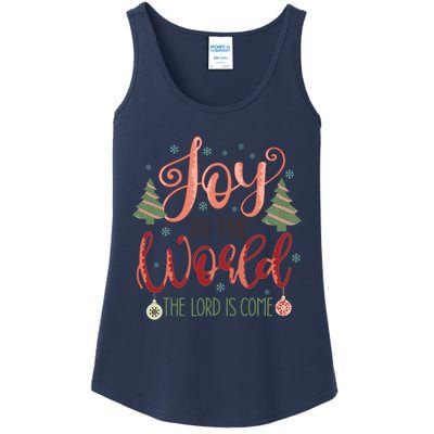 Joy To The World The Lord Is Come Christian Retro Christmas Religious Ladies Essential Tank