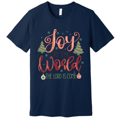 Joy To The World The Lord Is Come Christian Retro Christmas Religious Premium T-Shirt