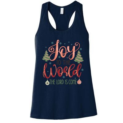 Joy To The World The Lord Is Come Christian Retro Christmas Religious Women's Racerback Tank