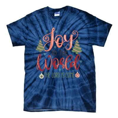 Joy To The World The Lord Is Come Christian Retro Christmas Religious Tie-Dye T-Shirt