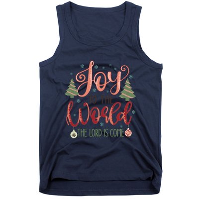 Joy To The World The Lord Is Come Christian Retro Christmas Religious Tank Top