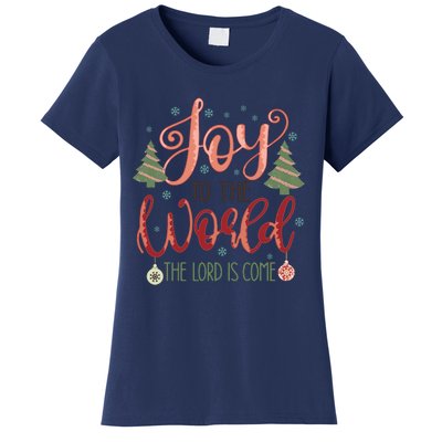 Joy To The World The Lord Is Come Christian Retro Christmas Religious Women's T-Shirt