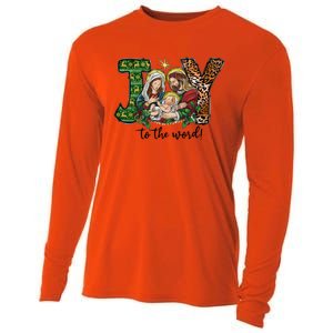 Joy To The World Christmas Christian Nativity Scene Pajamas Swea Cooling Performance Long Sleeve Crew