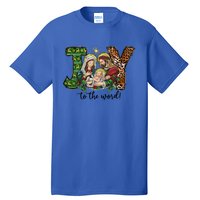 Joy To The World Christmas Christian Nativity Scene Pajamas Swea Tall T-Shirt