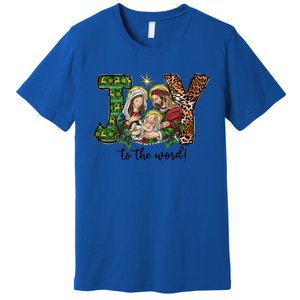 Joy To The World Christmas Christian Nativity Scene Pajamas Swea Premium T-Shirt