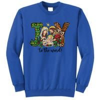 Joy To The World Christmas Christian Nativity Scene Pajamas Swea Tall Sweatshirt