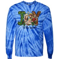 Joy To The World Christmas Christian Nativity Scene Pajamas Swea Tie-Dye Long Sleeve Shirt