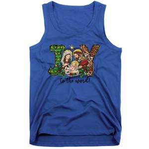 Joy To The World Christmas Christian Nativity Scene Pajamas Swea Tank Top