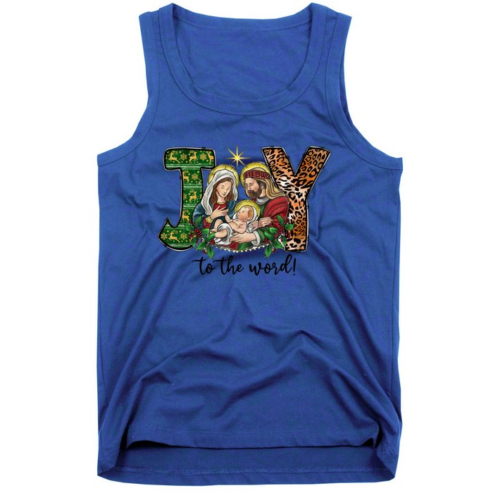 Joy To The World Christmas Christian Nativity Scene Pajamas Swea Tank Top