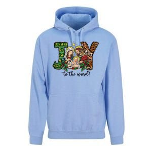 Joy To The World Christmas Christian Nativity Scene Pajamas Swea Unisex Surf Hoodie