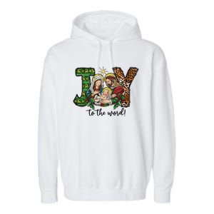 Joy To The World Christmas Christian Nativity Scene Pajamas Swea Garment-Dyed Fleece Hoodie